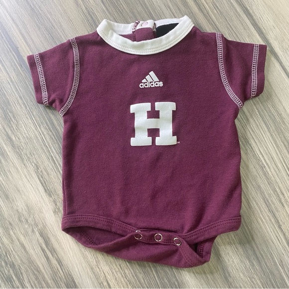 adidas Other - Harvard Adidas Onesie 0-3 months with snap closure in Crimson with White Letters